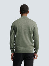 Pullover with Half Zip and Two-Tone Melange: Comfort and Style Combined | Smoke