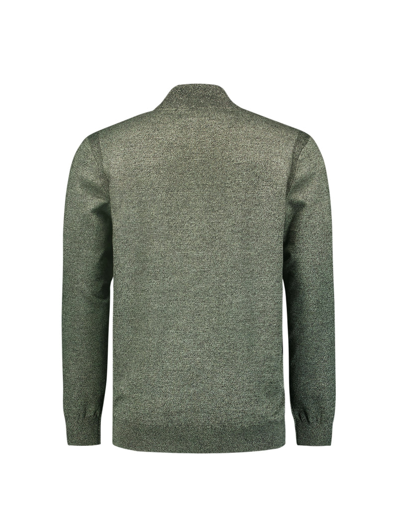 Pullover with Half Zip and Two-Tone Melange: Comfort and Style Combined | Smoke