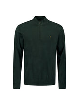 Pullover with Half Zip and Two-Tone Melange: Comfort and Style Combined | Dark Green