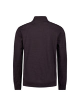 Pullover with Half Zip and Two-Tone Melange: Comfort and Style Combined | Aubergine