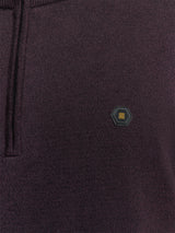 Pullover with Half Zip and Two-Tone Melange: Comfort and Style Combined | Aubergine