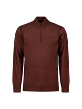 Pullover with Half Zip and Two-Tone Melange: Comfort and Style Combined | Rusty