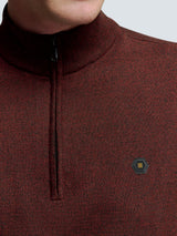 Pullover with Half Zip and Two-Tone Melange: Comfort and Style Combined | Rusty