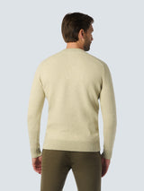 Two-Tone Jacquard Sweater with Round Neck and Wool: Timeless Style and Warmth | Cement