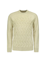 Two-Tone Jacquard Sweater with Round Neck and Wool: Timeless Style and Warmth | Cement