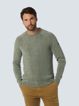 Round Neck Sweater in Two-Tone Chenille: Luxury and Comfort Combined | Smoke