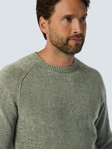 Round Neck Sweater in Two-Tone Chenille: Luxury and Comfort Combined | Smoke