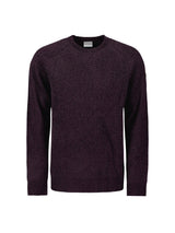 Round Neck Sweater in Two-Tone Chenille: Luxury and Comfort Combined | Aubergine