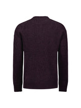 Round Neck Sweater in Two-Tone Chenille: Luxury and Comfort Combined | Aubergine