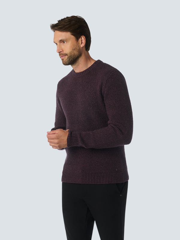 Round Neck Sweater in Two Colors: Soft and Stretchy for Ultimate Comfort | Aubergine