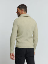 Half Zip knit in Two-Tone Wool: Elegance and Comfort Combined | Smoke