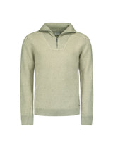 Half Zip knit in Two-Tone Wool: Elegance and Comfort Combined | Smoke