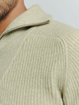 Half Zip knit in Two-Tone Wool: Elegance and Comfort Combined | Smoke