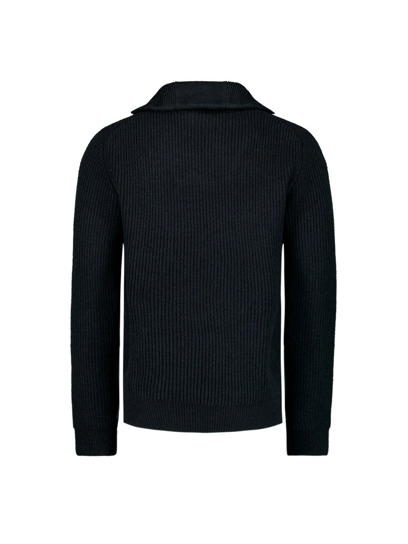 Half Zip knit in Two-Tone Wool: Elegance and Comfort Combined | Night