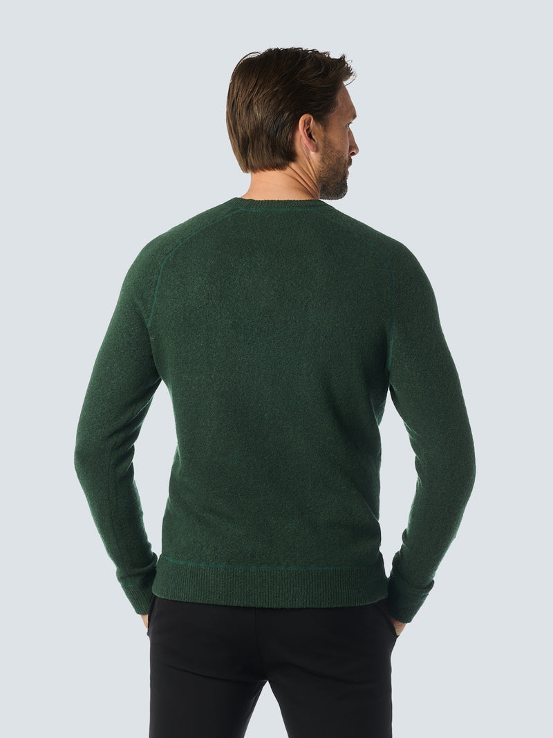 Melange Wool Sweater with Crew Neck: Timeless Comfort and Elegance | Dark Green