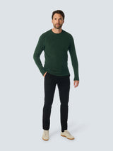 Melange Wool Sweater with Crew Neck: Timeless Comfort and Elegance | Dark Green