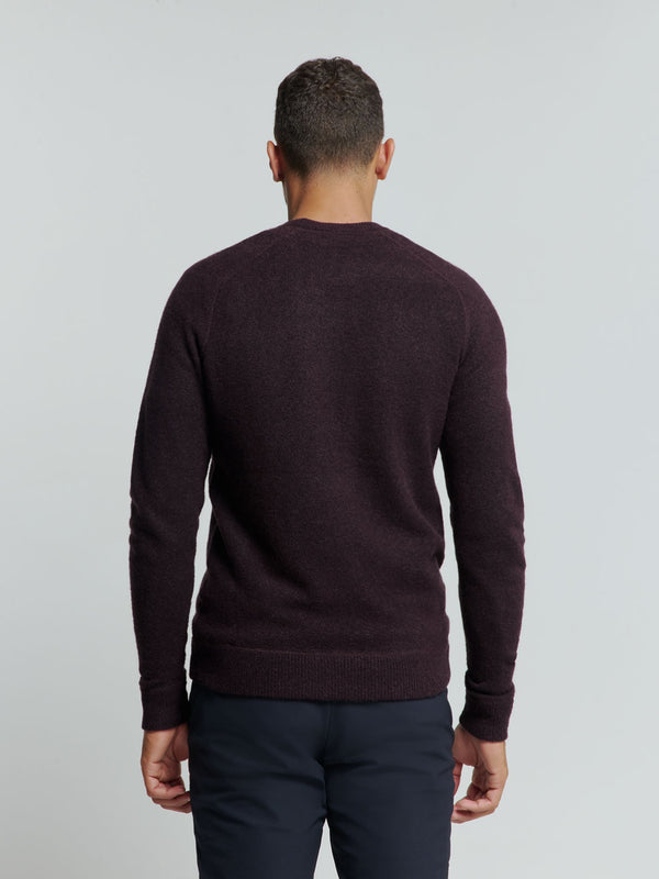 Melange Wool Sweater with Crew Neck: Timeless Comfort and Elegance | Aubergine