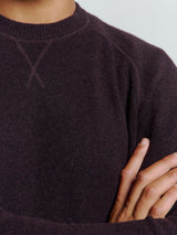 Melange Wool Sweater with Crew Neck: Timeless Comfort and Elegance | Aubergine