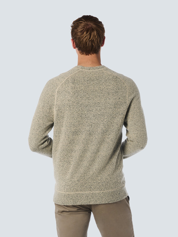 Melange Wool Sweater with Crew Neck: Timeless Comfort and Elegance | Cement