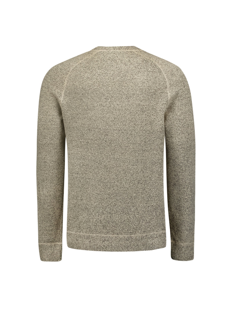 Melange Wool Sweater with Crew Neck: Timeless Comfort and Elegance | Cement