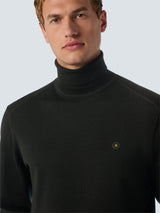 Two-Tone Melange Turtleneck: Elegant Warmth and Timeless Style | Black