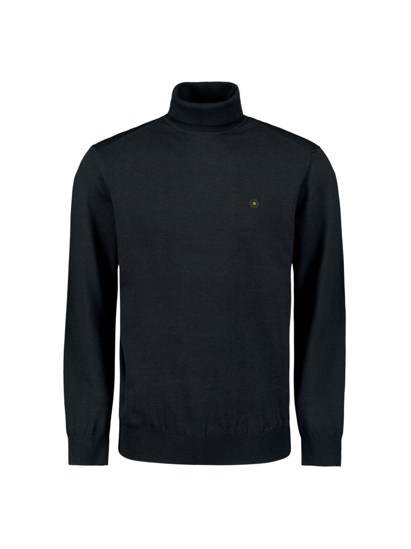 Two-Tone Melange Turtleneck: Elegant Warmth and Timeless Style | Navy