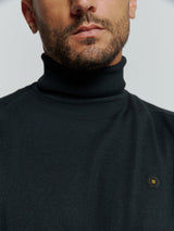 Two-Tone Melange Turtleneck: Elegant Warmth and Timeless Style | Navy