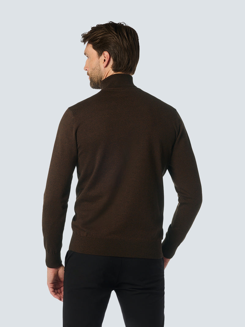 Two-Tone Melange Turtleneck: Elegant Warmth and Timeless Style | Brown