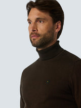 Two-Tone Melange Turtleneck: Elegant Warmth and Timeless Style | Brown