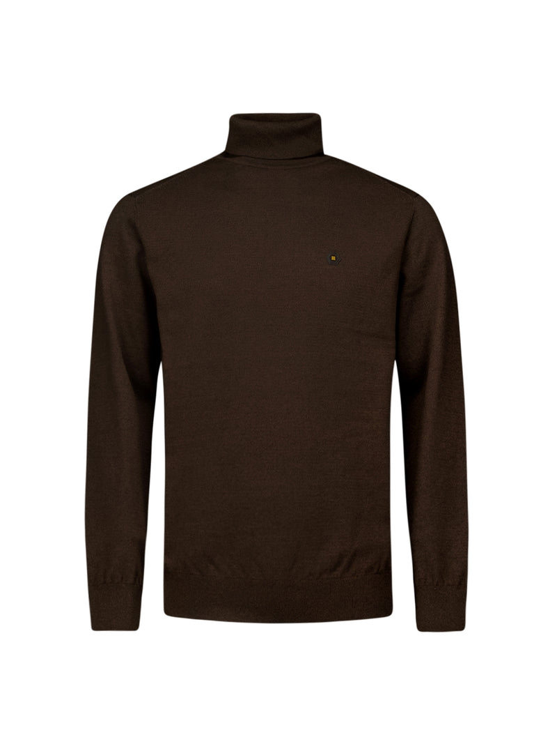 Two-Tone Melange Turtleneck: Elegant Warmth and Timeless Style | Brown