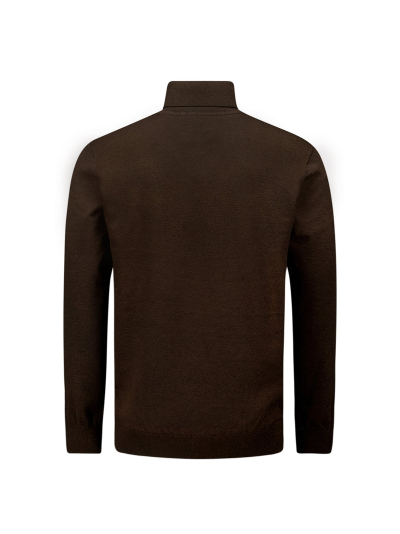 Two-Tone Melange Turtleneck: Elegant Warmth and Timeless Style | Brown