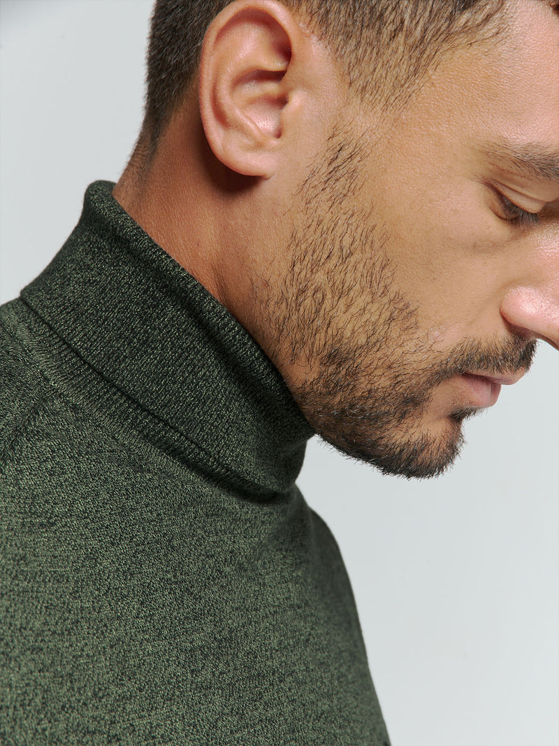 Two-Tone Melange Turtleneck: Elegant Warmth and Timeless Style | Smoke