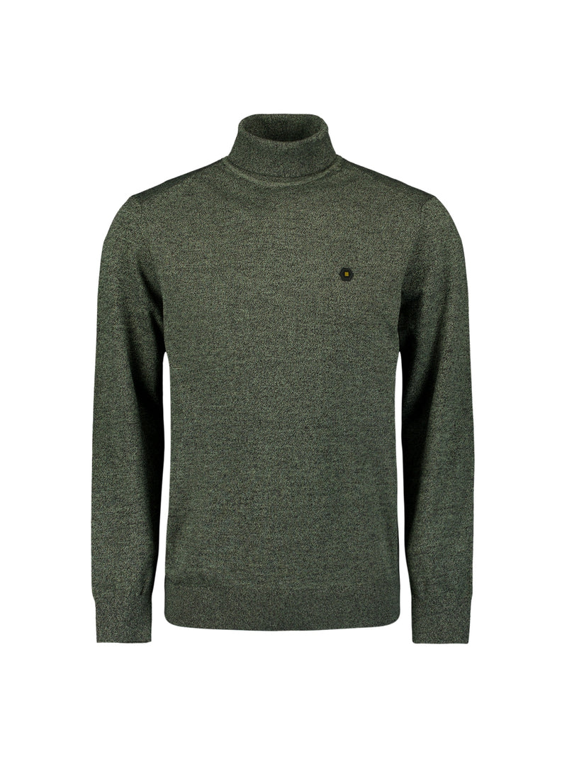 Two-Tone Melange Turtleneck: Elegant Warmth and Timeless Style | Smoke