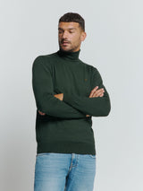 Two-Tone Melange Turtleneck: Elegant Warmth and Timeless Style | Dark Green