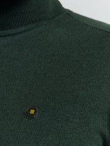 Two-Tone Melange Turtleneck: Elegant Warmth and Timeless Style | Dark Green