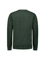 Round Neck Pullover with Refined Two-Tone Jacquard | Dark Green