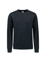 Round Neck Pullover with Refined Two-Tone Jacquard | Night