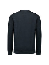 Round Neck Pullover with Refined Two-Tone Jacquard | Night