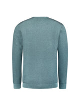 Round Neck Pullover with Refined Two-Tone Jacquard | Cloud