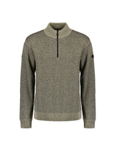 Half-Zip Knit in Two-Tone Mélange: Stylish Warmth and Versatility | Stone