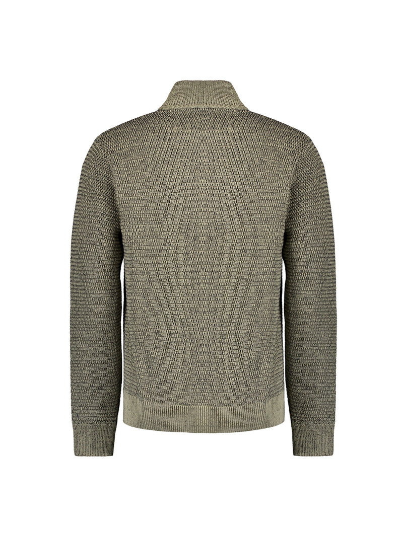 Half-Zip Knit in Two-Tone Mélange: Stylish Warmth and Versatility | Stone