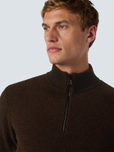 Half-Zip Knit in Two-Tone Mélange: Stylish Warmth and Versatility | Brown