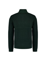 Half-Zip Knit in Two-Tone Mélange: Stylish Warmth and Versatility | Dark Green