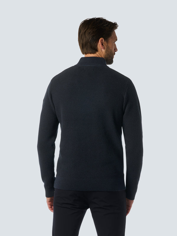 Half-Zip Knit in Two-Tone Mélange: Stylish Warmth and Versatility | Night