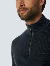 Half-Zip Knit in Two-Tone Mélange: Stylish Warmth and Versatility | Night