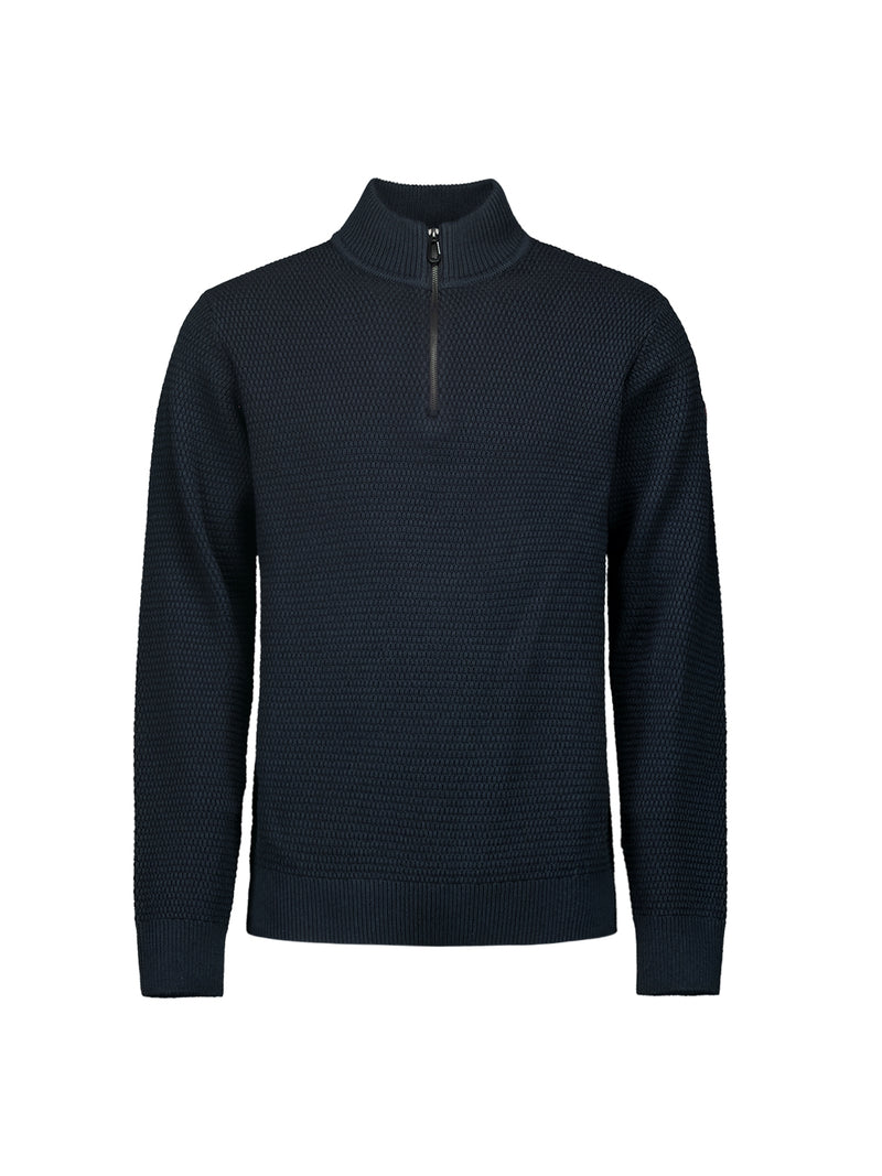 Half-Zip Knit in Two-Tone Mélange: Stylish Warmth and Versatility | Night