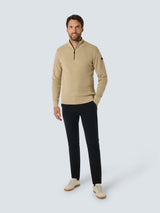 Half-Zip Knit in Two-Tone Mélange: Stylish Warmth and Versatility | Cement