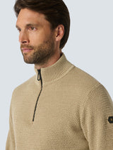 Half-Zip Knit in Two-Tone Mélange: Stylish Warmth and Versatility | Cement