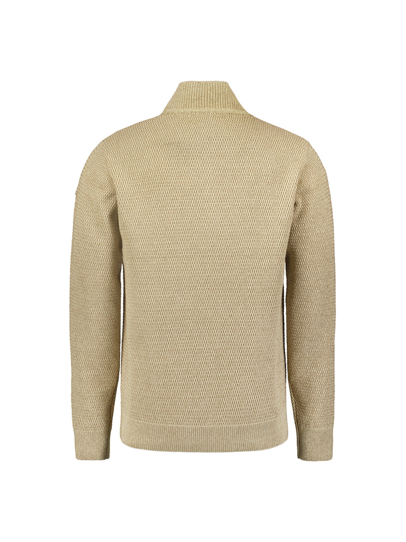 Half-Zip Knit in Two-Tone Mélange: Stylish Warmth and Versatility | Cement