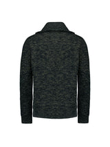 Half-Zip Sweater with High Collar in Three-Tone Ribbed Design: Modern Elegance and Comfort | Night